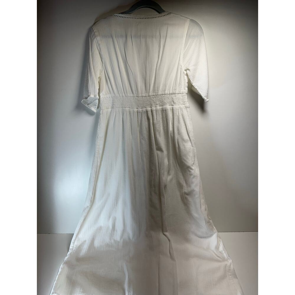 Louise Misha Women’s Sz 40 US Sz 8 Dress White Organic Gauzy Cotton Boho FLAWS - Picture 4 of 13